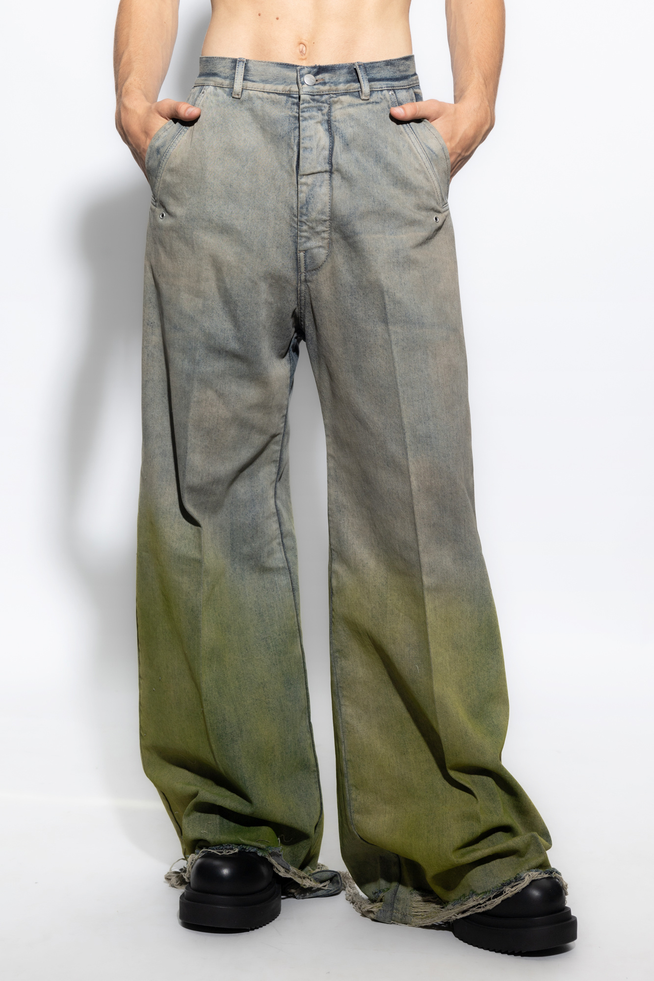 デニム・ジーパン RICK OWENS Woman Jeans Grey RU01E5343SCT 41 Rick Owens DRKSHDW distressed-finish slim-cut Jeans | Grey